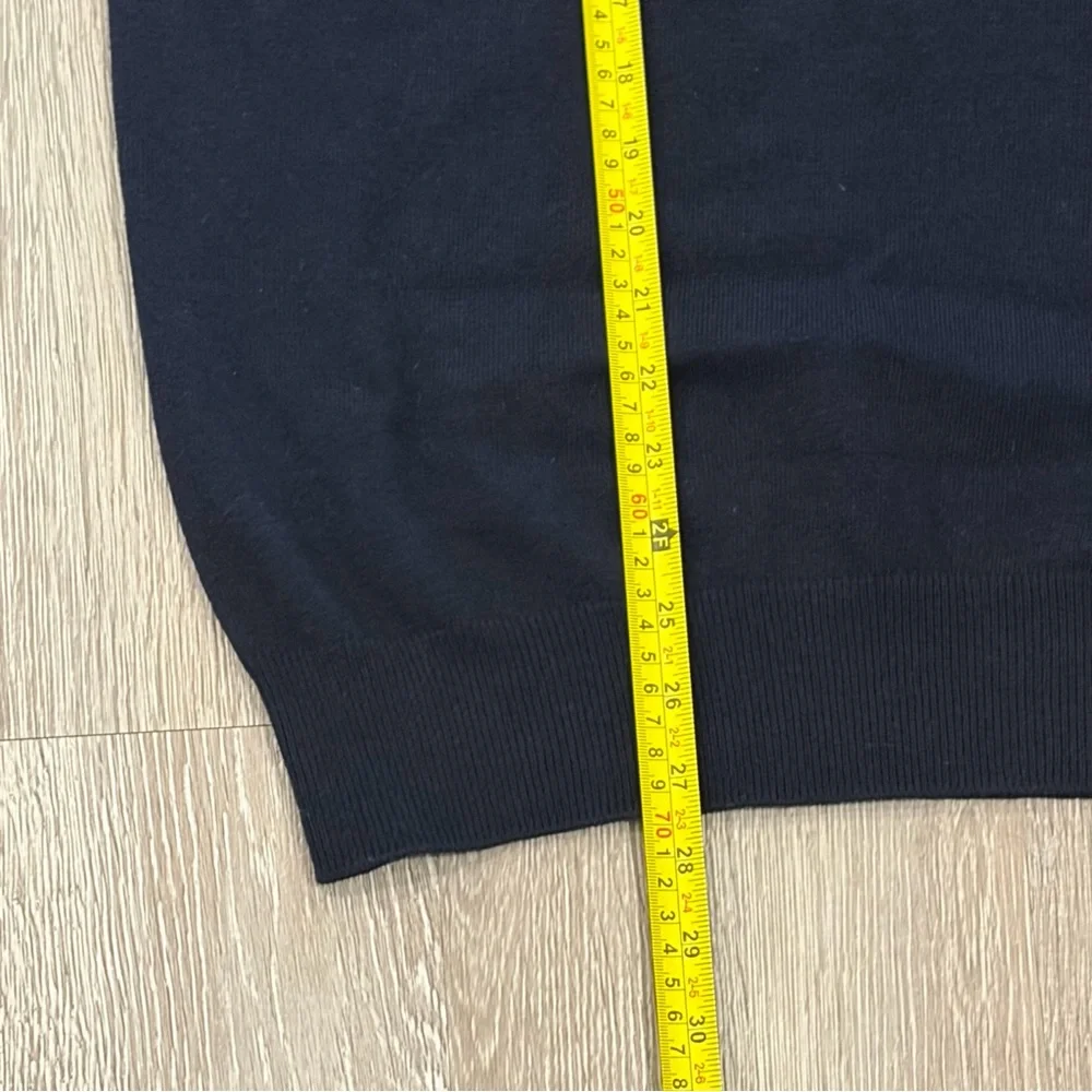 Boggi Milano 1/4 Zip Sweater Mens XL Navy Blue Cashmere Blend Mock Neck Luxury - Picture 7 of 9